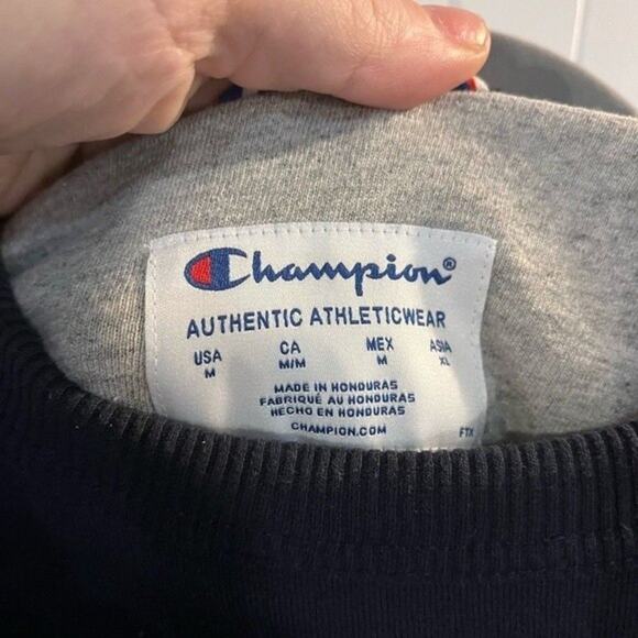 Champion Navy Blue Crew Neck Sweatshirt Size Men M - Picture 3 of 6